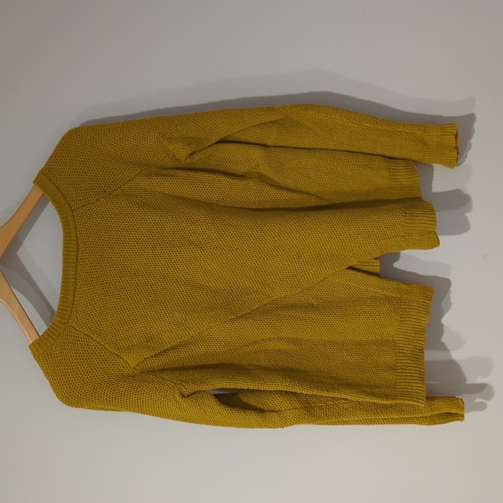 Madewell Mustard Yellow Sweater with Split Back Size XS - Picture 3 of 4